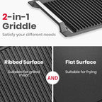 GASLAND Induction Cooktop 30 Inch + Rectangular 2-in-1 Cast Iron Grill/Griddle Pan with Handles