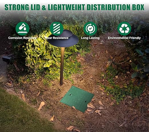 20x20x20in Underground Splice Boxes W/FRP Inspection Lid Large Enclosure Pit Precast Polyethylene Distribution Pull Box Access Electrical Junction Drillable Tapered Wiring Cable Chamber