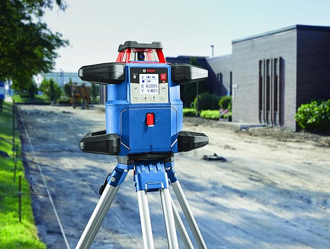 BOSCH GRL4000-80CHK REVOLVE 18V Connected Self-Leveling Horizontal Rotary Laser Kit, Includes CORE18V 4 Ah Battery & Charger, Tripod, Grade Rod, Receiver, Carrying Case, & Accessories