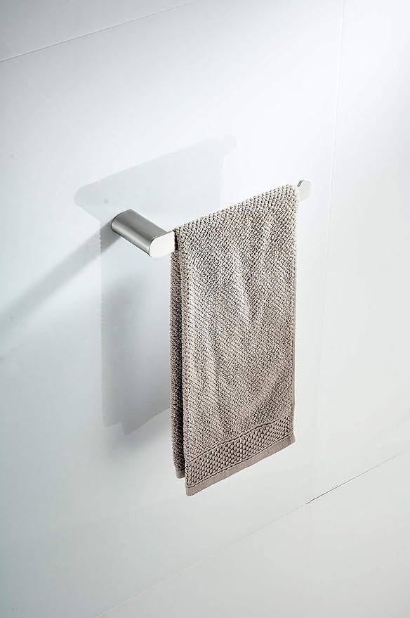 Klabb 4-Pieces Bathroom Hardware Set Brush Nickel Bathroom Accessories Set SUS304 Towel Bar Set with 24" Towel Bar -Nickle Brushed Round Type