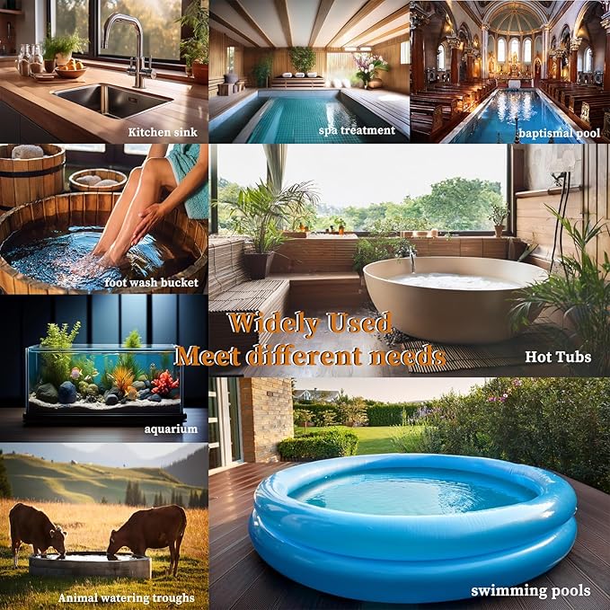 2000W Submersible Hot Tub and Pool Electric Portable Immersion Water Heater with WiFi Timer, and Auto Shut Off for Above Ground Pool, Bathtub, Swimming pool, Inflatable Pool & Baptism pool