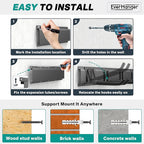 EVERHANGER Garage Tool Storage Organizer, Wall Mount Garden Tool Rack Organization, Heavy Duty Folding Chair Hangers with 12 Adjustable Hooks, Max Load 900lb, 96inch