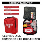 BULANGD Electrical Lockout Tagout Kit - Hasps, Safety Padlocks Circuit Breaker Lock, Loto Tags, Plug Lockout, Steel Lockout Hasp for Safe Lockouts Red…