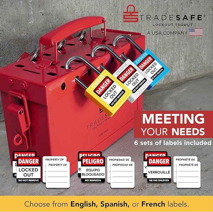 TRADESAFE Lockout Tagout Locks Set - 10 Yellow Keyed Alike Padlocks, 2 Keys Per Lock, OSHA Compliant Loto Locks