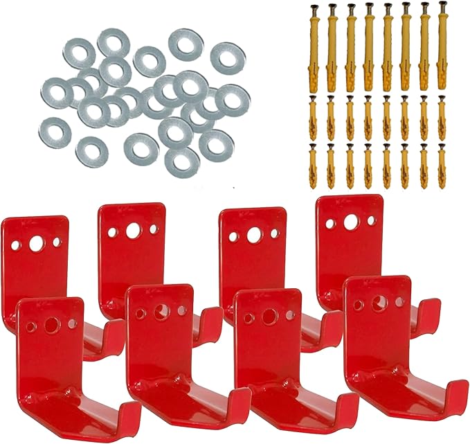 Fire Extinguisher Mount, Wall Hook, Fire Extinguisher Bracket up to 40 lbs Extinguishers, Suitable for Big and Small Fire (8 Brackets)