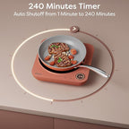 CIARRA Slim Portable Induction Cooktop – Single Burner Electric Stove with Touch Sensor, Digital Timer & Safety Lock for Countertop Cooking, Efficient Induction Cooker for Home Use, Orange