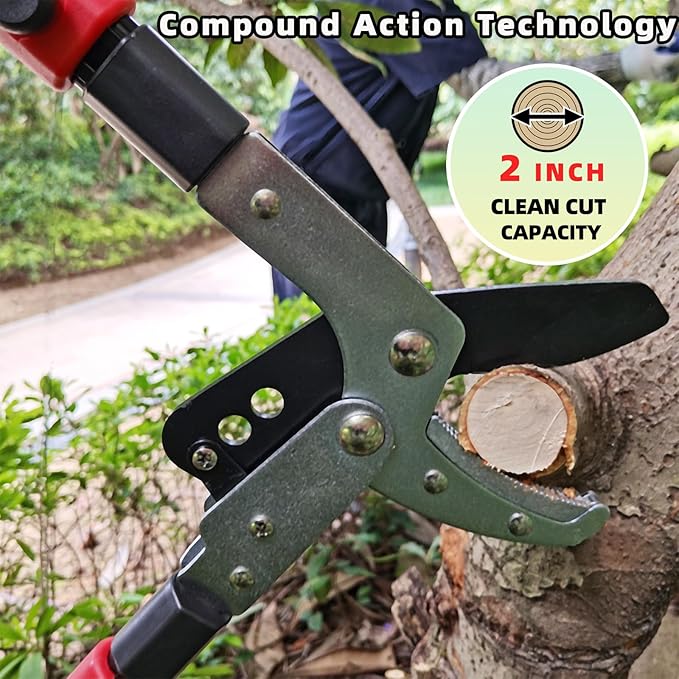 Loppers Branch Cutter Heavy Duty Tree Trimmer, Extendable 28-41" Tree Pruner with Compound Action, Tree Cutter with 2 Inch Clean Cut Capacity Chop Thick Branches Effortlessly