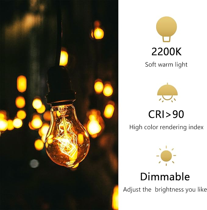 Incandescent Light Bulbs 40W，A19 Vintage Style Edison Light Bulb, 240 Lumen Dimmable 120V E26 Base Amber Glass Retro Bulb Old Fashioned, Squirrel Cage 2200K Warm Yellow Decorative Lamp, 6 Pack