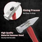 2-Piece Outdoor Axe and Engineer Hammer Set, 13.8" Camping Hatchet with Forged Steel Blade & 400g Cross Peen Hammer, Shock-Absorbing Grip, for Wood Splitting, Bushcraft, DIY, Metalworking