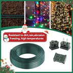 18 Gauge SPT-1 Wire Green 100FT 6PCS Specialized Vampire Plug Landscape Lighting Wire, can be Used as a Cord for Indoor Low Voltage Devices and Outdoor String Light Power Cord Extension