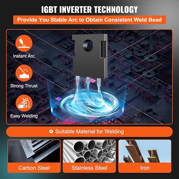 VEVOR MIG Welder, 3 in 1 270 Amp Welding Machine, 110 220V MIG Lift TIG Arc Welder, Portable Lift TIG Welder ARC Welder with IGBT DC Inverter, LCD Digital Display, Welder Torch and Welding Wire