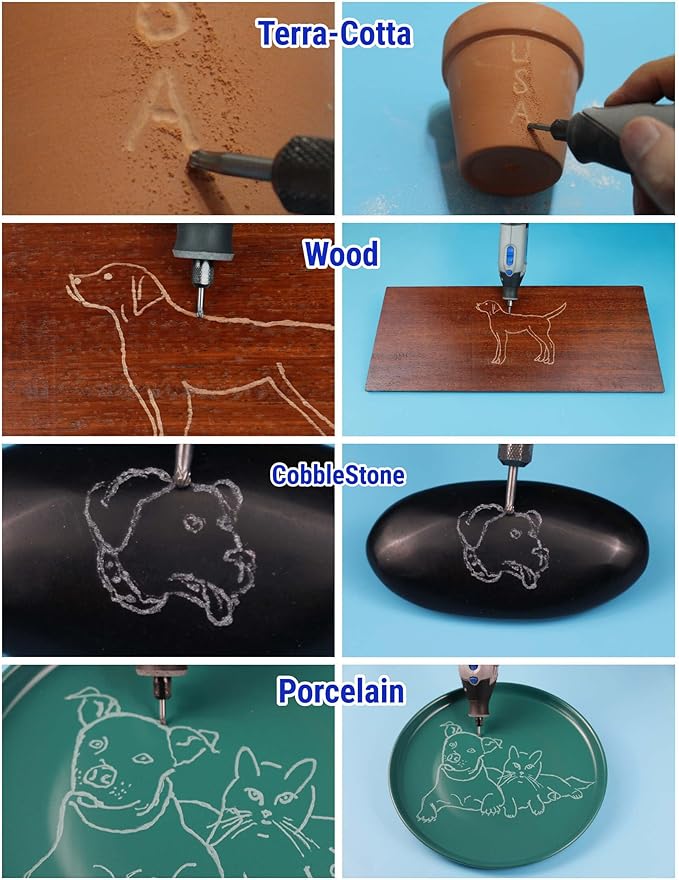 20 Pcs Carbide Burr Set 1/8" Shank Compatible with Dremel Bits Rotary Tools Attachment Kit Rasp Drill File Accessories Metal Wood Stone Steel Grinding Carving Cutting Polishing Solid Tungsten