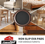 Ezprotekt 2 inch Non Slip Wood Furniture Pads for Hardwood Floors, 8 Pcs Round Anti Slip Furniture Coaster Cups Floor Protectors with Anti-Slide EVA for Chair Sofa Table Bed Couch (Dark Brown)