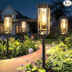 KOOPER Taller Solar Pathway Lights Outdoor, 2 Pack Upgraded Brighter Solar Garden Lights Solar Powered, Up To 15 Hours Outdoor Solar Lights for Yard Landscape Lighting Path Walkway Driveway Sidewalk
