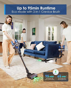 Tineco Pure ONE S50 Pro Cordless Stick Vacuum Cleaner, 200AW Powerful Suction, Zero Tangle Brush, 95Min Runtime, 180° Foldable Tube, 120° Green Light, Easily Tackles Large Debris Stick Vacuum