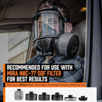 MIRA SAFETY M Certified CBRN Full Face Gas Mask Reusable Respirator Professional Grade (CM-6M Mask WITH Drinking System), 2 Piece Set