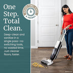 Steam Wet Dry Vacuum | 3-in-1 Steam Mop Picks Up Debris, Deep Scrubs, & Steam Sanitizes All At Once | Auto Self Cleaning | Smart Steam Mop for Hard Floors with Digital Display [White]