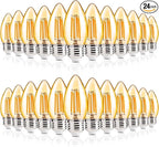 ALAMPEVER E26 LED Bulb 40 Watt, Chandelier Light Bulbs, 2200K Warm White Candelabra LED Bulbs, 24 Pack Candle Light Bulbs
