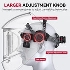 ARCCAPTAIN Super Large Viewing Welding Helmet with Side View, True Color 1/1/1/1 Solar Power Auto Darkening Welding Hood with 4 Arc Sensor, Wide Shade 4/5-9/9-13 for TIG MIG ARC Cut, Skeleton