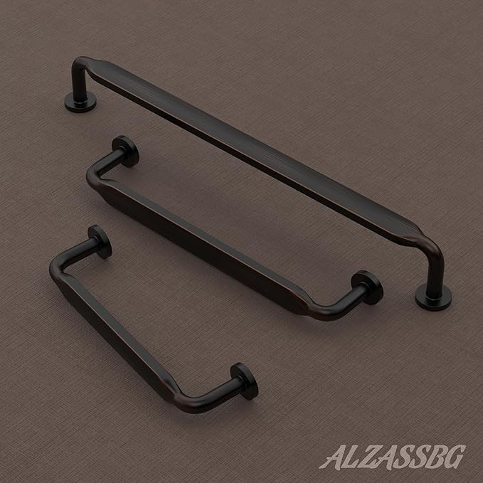 Alzassbg 6 Pack Oil Rubbed Bronze Cabinet Handles, 10 Inch(254mm) Hole Centers Arch Modern Cabinet Pulls Kitchen Cabinets Hardware for Cabinets and Drawers AL3503ORB