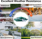 addlon 50FT Christmas Outdoor Extension Cord with Multiple Outlets, 1 to 3 Splitter with 6 Outlets, 16/3 SJTW Weatherproof Power Cable for for Outdoor Lights and Holiday Decorations, ETL Listed, Green