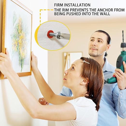 208PCS Drywall Anchors and Screws Assortment Kit, Wall Anchors and Screws Kit, 4 Sizes Plastic Anchors and Matched Phillips Pan Head Screws