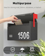 Uniclife Mailboxes for Outside, Wall Mount Mailbox with Flag and Mailbox Number Stickers, Large Metal Mail Box for House, Modern Post Box for Outdoor Office Home, (No Locking Mechanism)