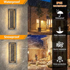 tewei LED Outdoor Wall Lights, 15.7'' Modern Outdoor Indoor Wall Sconce Large Exterior Lighting Fixtures Outside Front Door Lights for House, Hallway, Warm White 3000K, Antique Black, 2 Pack