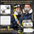Reusable Half Face and Full Face Gas Mask with Activated Carbon Filter Against Organic Vapor/Dust/Chemical