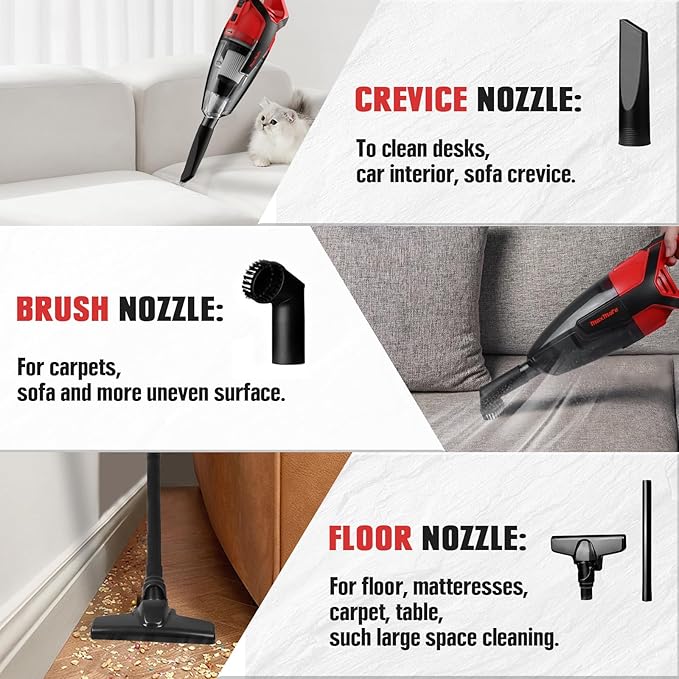 MaxMore 120W Cordless Handheld Vacuum Cleaner Compatible with Milwaukee 18V Battery (Tool Only) Portable Stick Vacuum for Home Hard Floor Carpet Car Pet Hair Cleaning