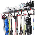 PLKOW Wall-Mounted Ski Rack, Skis Storage Rack for Garage Shed with Top Storage Shelf, Customizable Spacing, Supports Up to 560 lbs, 2-Pack