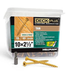 Deck Plus 2-1/2 Inch Epoxy Coated Exterior Wood and Fence Screws #10 x 2-1/2" Torx/Star Drive Included Coarse Thread, Outdoor Rust Resistant Decking Screw, Tan, 5 lb Box, 365 Pieces | 48416