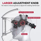 ARCCAPTAIN Large Viewing Screen 3.93"X3.66" Welding Helmet, True Color 1/1/1/1 Solar Power Auto Darkening Welding Hood with 4 Arc Sensor, Wide Shade 4/5-9/9-13 for TIG MIG ARC, Grey