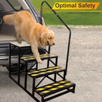 RV Steps with Handrail, 4 Steps Ladder Hot Tub Steps with Handrail, Portable Stairs Steps for 5th Wheel RV, Mobile Home Stairs Outdoor RV Step