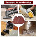 204PCS towbluii Oscillating Multitool Sandpaper, 3-1/8 Inch Triangle Sandpaper for Triangle Sanding Pads, Assorted 40/60/80/120/180/240 Grit 30pcs Each