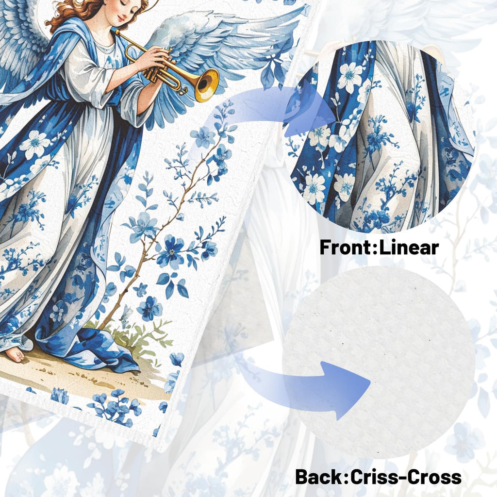 Winter Swedish Dishcloths for Kitchen, 6PCS Christmas Swedish Dish Cloths Gift Set, Vintage Reusable Washable Absorbent Dish Towel for Home Cleaning(7.8 X 7 Inches)