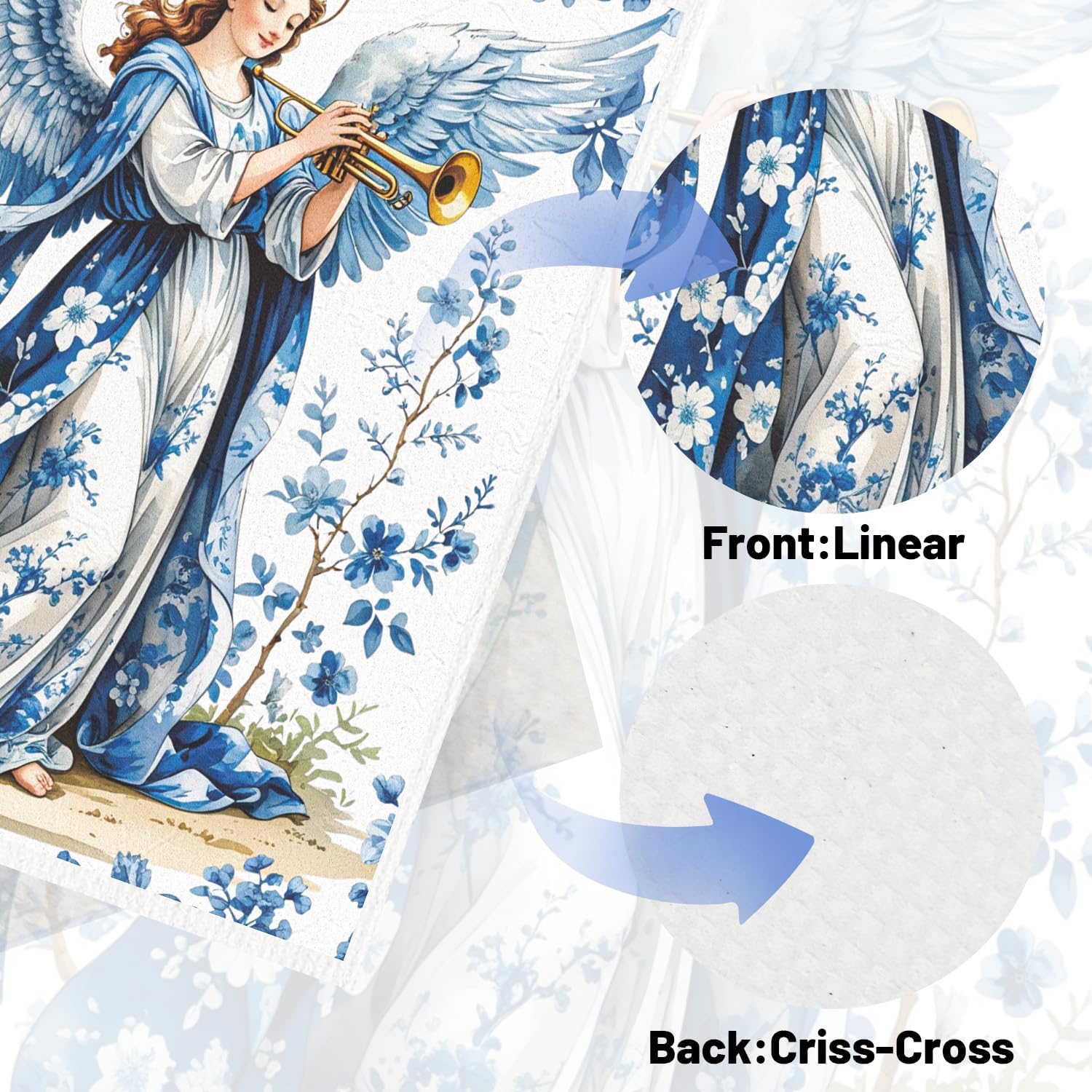 Winter Swedish Dishcloths for Kitchen, 6PCS Christmas Swedish Dish Cloths Gift Set, Vintage Reusable Washable Absorbent Dish Towel for Home Cleaning(7.8 X 7 Inches)