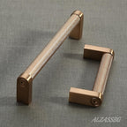 Alzassbg 10 Pack Champagne Bronze Cabinet Pulls, 3 Inch(76mm) Hole Centers Cabinet Handles Kitchen Hardware Knurled Drawer Handle Pull AL3101TGP