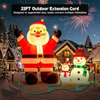 25FT Outdoor Extension Extension Cord for Halloween Christmas Inflatables with Multiple Outlets Green Electrical Cord with Multiple Plugs Outdoor Christmas Blow Up Decorations Light Extension Cords