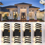 Dusk to Dawn Outdoor Wall Light Fixture 4 Pack, Up and Down Lights Outdoor Wall Sconces, Aluminum Waterproof Outside Lights for House Porch Hallway Garage