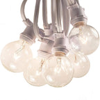 Hometown Evolution, Inc. 25 Foot C9 Commercial Exterior Globe String Lights with 20 G50 2 Inch Clear Bulbs (White Wire) for Weatherproof Heavy Duty Vintage Outside Lighting