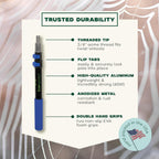 EVERSPROUT 8-10 Feet Standing Reach | 1.5-to-3 Foot Cobweb Duster and Extension-Pole Combo & Lightweight 3-Stage Aluminum Pole | Hand-Packaged Indoor/Outdoor Use Brush Attachment