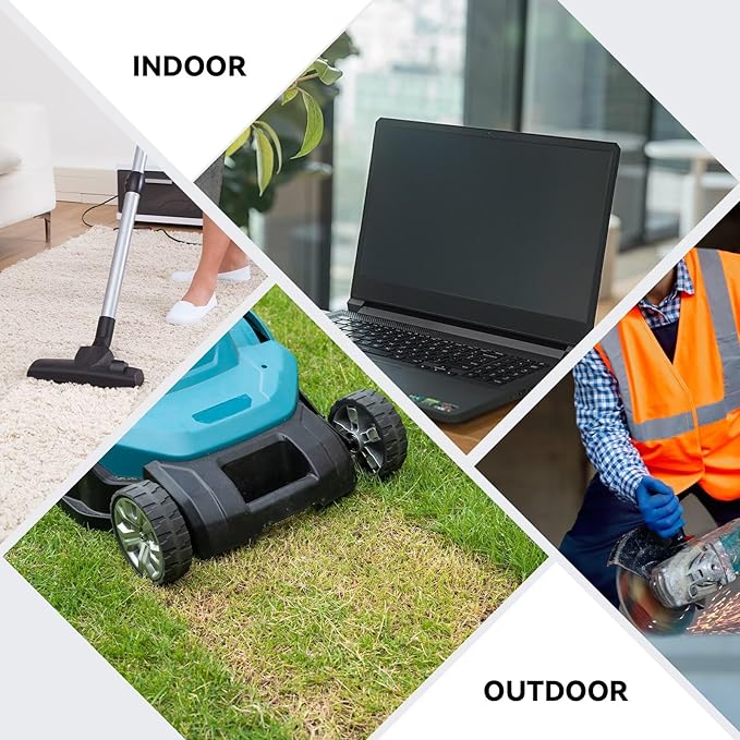 2 Pack 6 ft 14/3C SJTW Appliance and Power Tool Cord, 14 Gauge 3 Prong Heavy Duty Replacement Power Supply Cord Cable, 110V 115V 120V AC Pigtail, 15A, 1875w