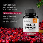 Sandhu's Kidney Cleanse Detox & Support Supplement for Men and Women | with Cranberry Extract | Helps Support Kidney & Urinary Tract Health | 60 Vegetarian Capsules (Pack of 3)