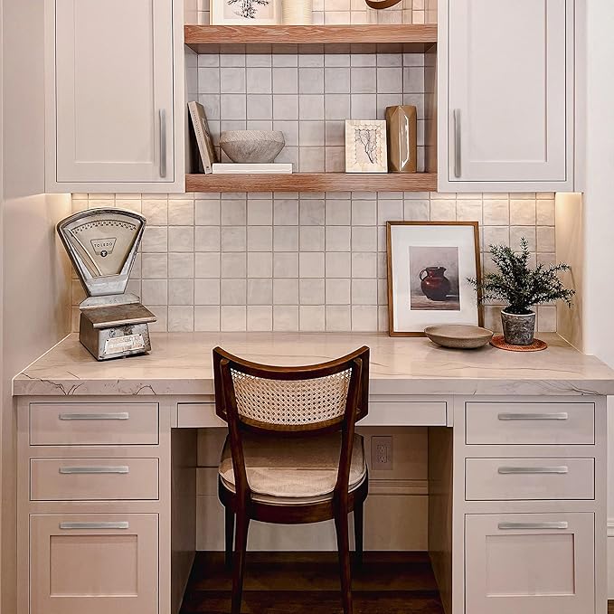 COTYKILEY 10 Pack 6.2Inch(160mm) Brushed Satin Nickel Cabinet Handles Kitchen Cabinet Pulls Cabinet Door Handles Kitchen Cabinet Hardware Cupboard Drawer Pulls Dresser Handles