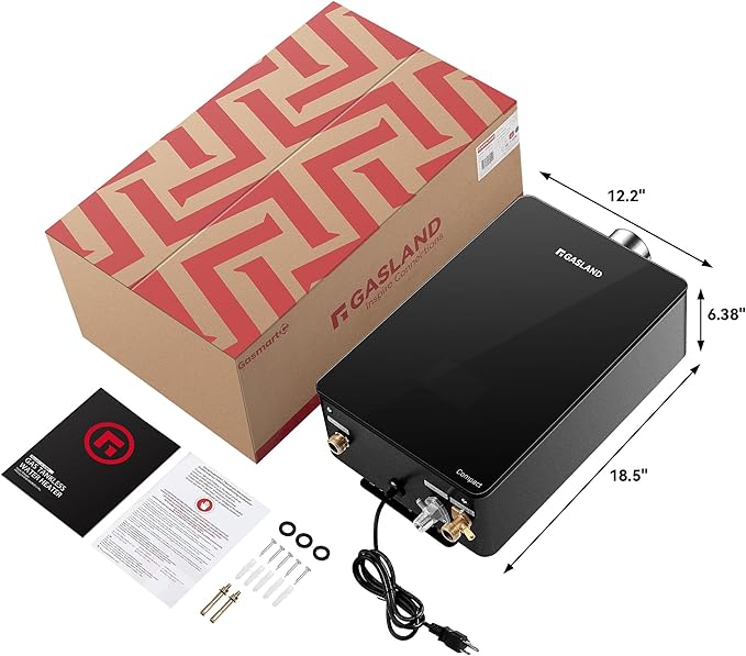 GASLAND Compact Propane Tankless Water Heater Indoor, Up to 4.22 GPM 102,000 BTU On-Demand Instant Hot Water Heater, Extremely Compact, Ultra Quiet, More Stable Temp for Residential Use, CG422LP