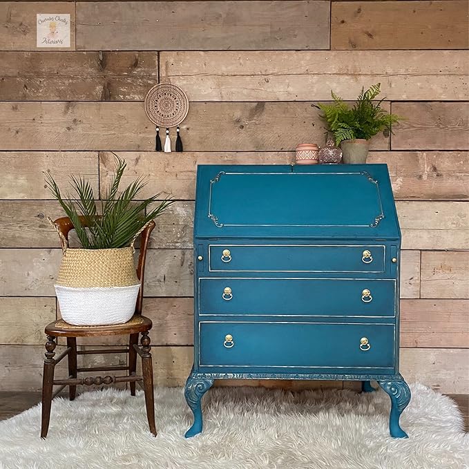 Dixie Belle Paint Company Chalk Finish Furniture Paint - Antebellum Blue (8oz) - Matte Dark Teal Chic Chalk Mineral DIY Furniture Paint