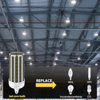 300W 2 Pack LED Corn Light Bulb,3000W Equivalent Commercial Grade 43500LM Daylight 5000K E26/E39 Medium Mogul Base LED Lamp,Large Area Lights for Outdoor Indoor Garage Warehouse Gym Bay Light