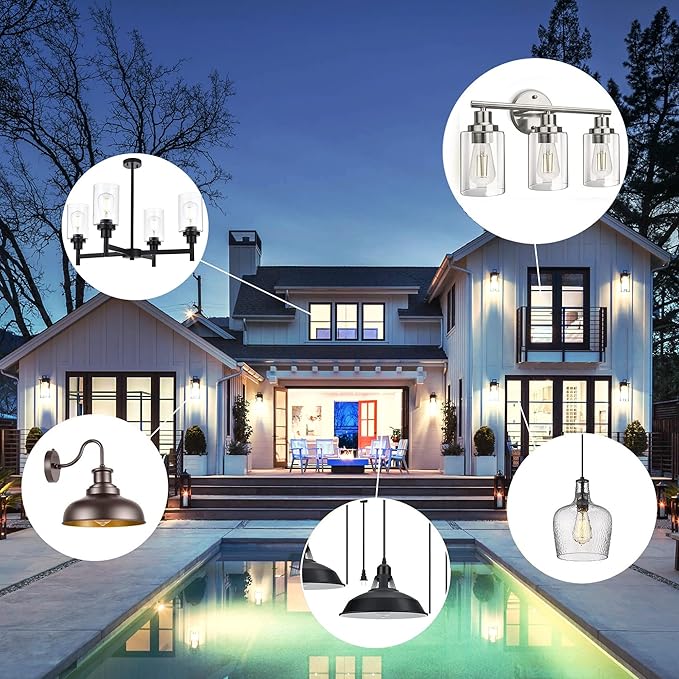 TJOY 32 Pack Vintage Edison LED Light Bulbs, Dimmable, 60W Equivalent, E26 Medium Base, 5000K Daylight, ST58, 8W, 800LM, Ultra-Bright, 80+CRI, Antique Decorative Filament, Clear Glass