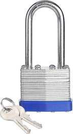 Lock, 1-9/16" (40mm) Laminated Keyed Padlocks, keyed Alike Locks, 2 inch Long Shackle Locks- Pack of 10